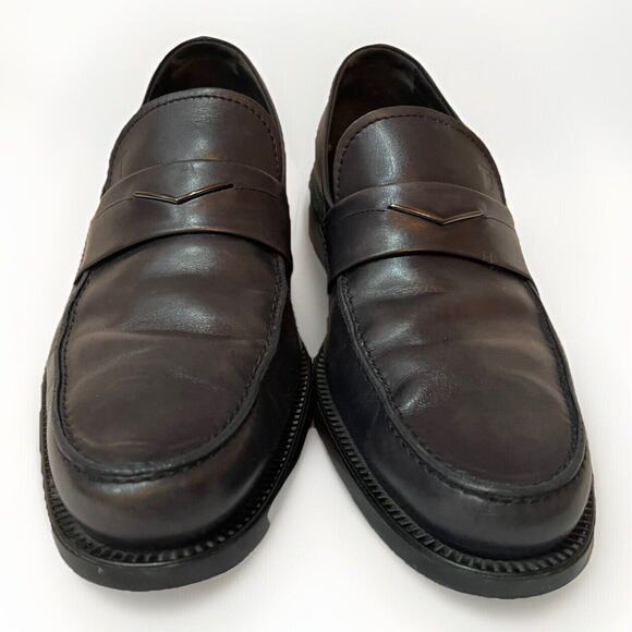 Mens Tods Blue Leather Penny Bar Loafers Oxfords Shoes 8 main image 9
